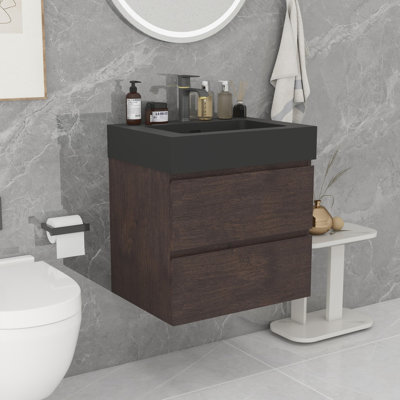Grand meuble-lavabo mural avec rangement Modern