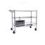 Chariot utilitaire roulant robuste, chariots roulants à 3 niveaux avec roues, avec guidon et tablettes, chariot de rangement 36 po x 18 po x 32 po pour la cuisine, le restaurant, la présentation des plantes, chrome