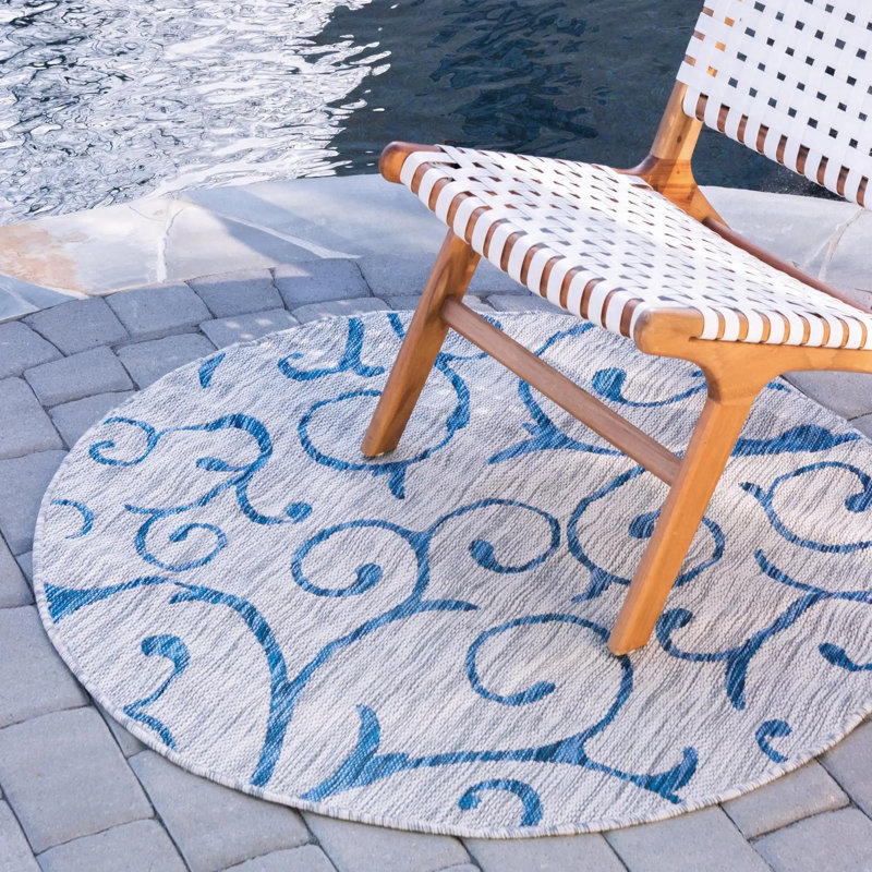 Tapis extérieur gris Kona, Rond 13 pi