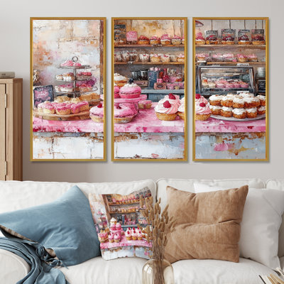 Pink And Red Patisserie Paradise - Food Wall Art Set