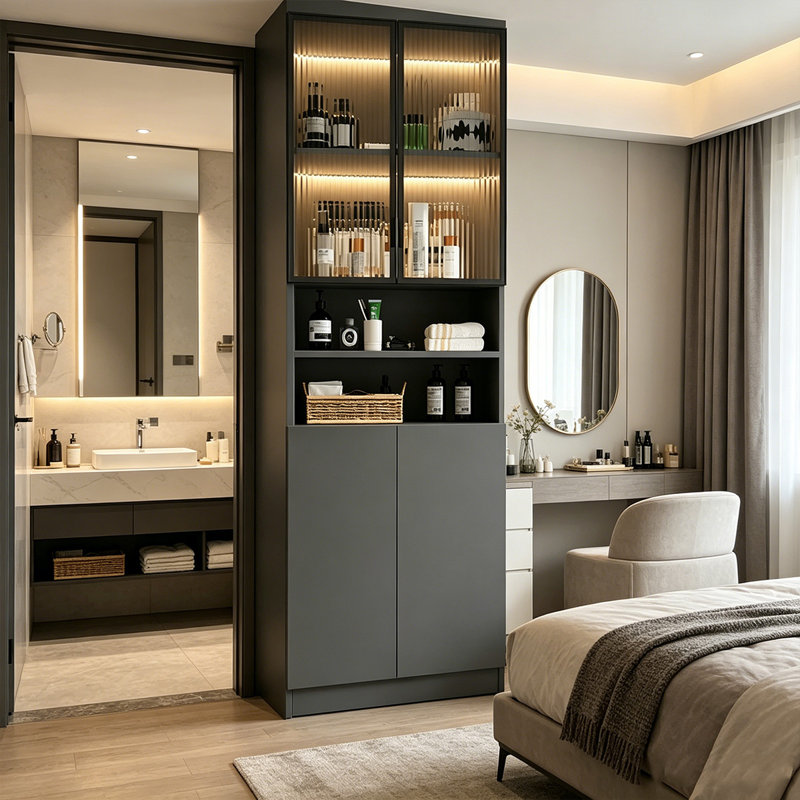 Tour en lin gris foncé 59 pi x 59 po, H 59,06 po x l 25,59 po x P 11,81 po