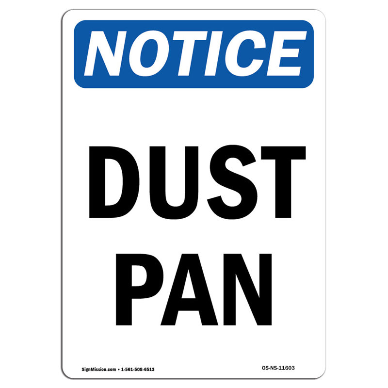 Dust Pan Sign or Label