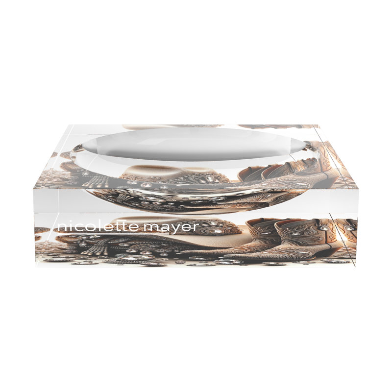 Bling Cowgirl Decorative Tray, 8"W x 8"D x 2"H