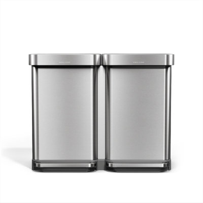 Poubelle de recyclage rectangulaire à double compartiment 90 litres / 24,3 gallons Simplehuman