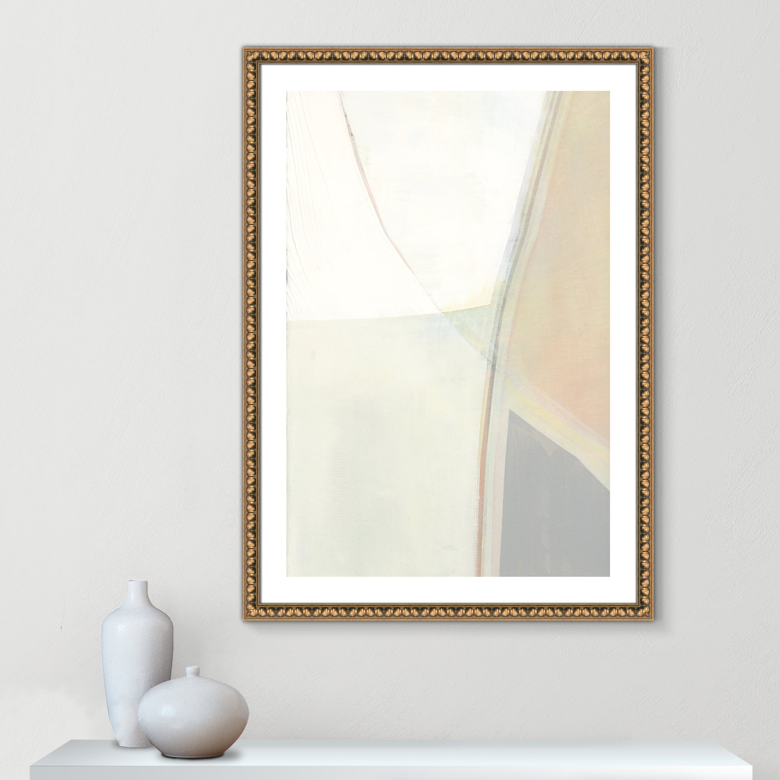 In Neutral II - Painting Print, Gold Bead Framed Paper, 41.5" H x 29.5" W x 1.13" D