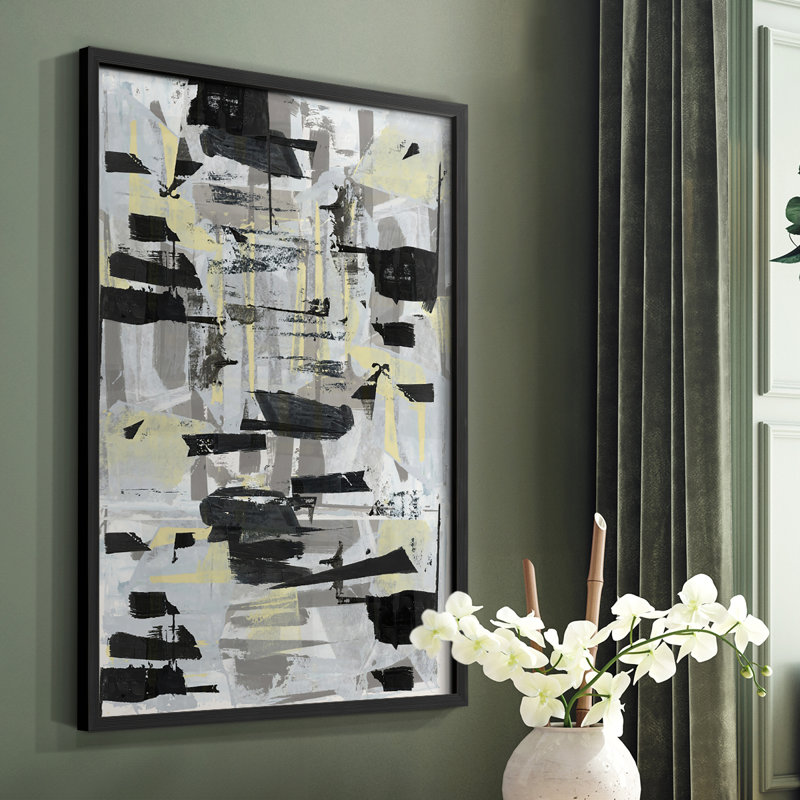 Tiles & Texture Abstract Angles III Framed Print - Solid Wood, Black, 14" H x 11" W