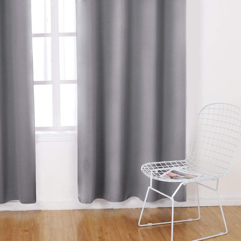 Blackout Curtain Panels 55x63 Inch 2 Pack, Gray 