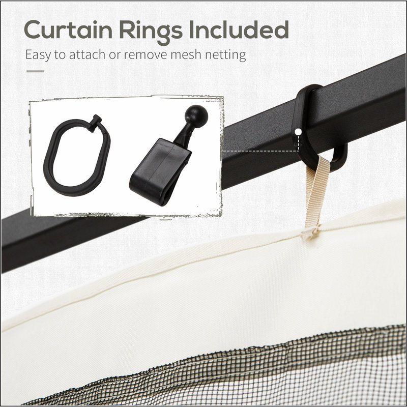 Outsunny 13' x 13' Replacement Mesh Sidewall Netting for Patio Gazebos and Canopy Tents with Zippers (Sidewall Only)