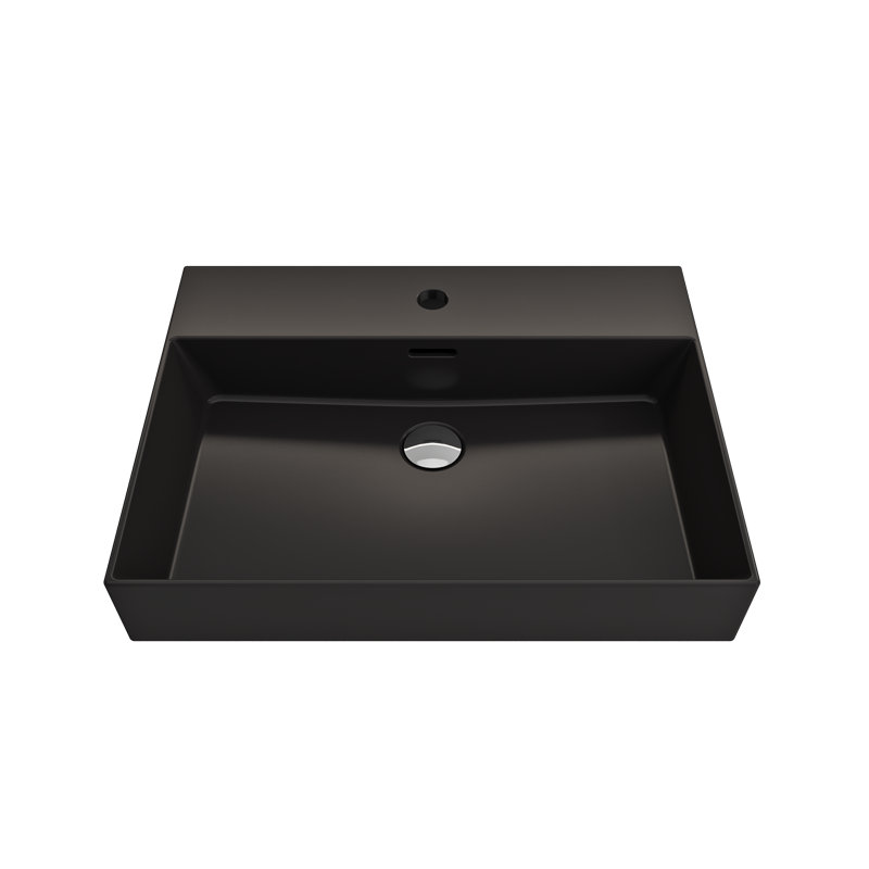 Milano 23.82'' L Bathroom Sink, Matte Black, Single-Hole