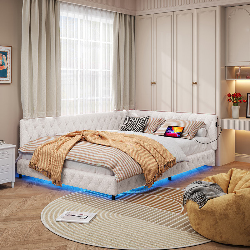 Bed, Beige