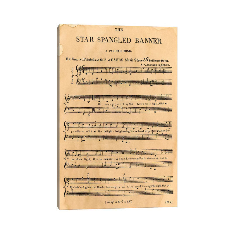 «Star Spangled Banner» - Imprimé, H 26 po x l 18 po x 1,5 po, Toile tendue