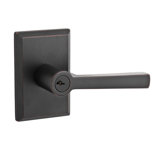 Taper Passage Door Lever with Rustic Square Rose