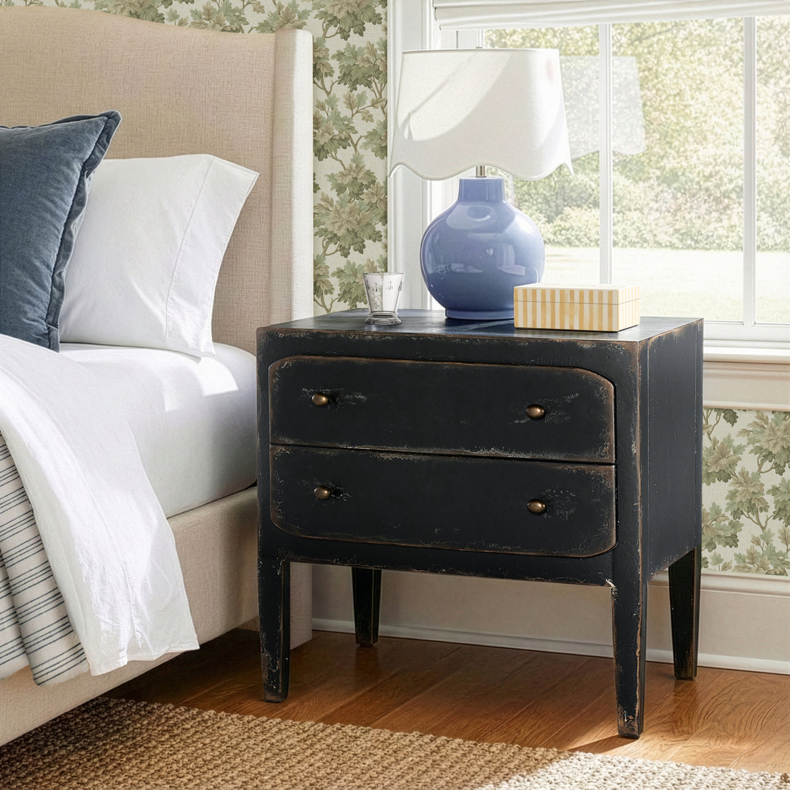 Chamberlain 2 - Drawer Nightstand, Black