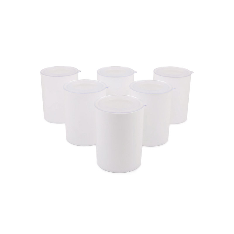 Durable Plastic Storage Box Set (12 Pieces), White | 6 Boxes: 4.0 x 4.0 x 5.3 inches (27.1 fl oz), 6 Boxes: 4.0 x 4.0 x 2.8 inches (13.5 fl oz) | 100% BPA Free, Dishwasher Safe, Ideal for Organizing Home & Office