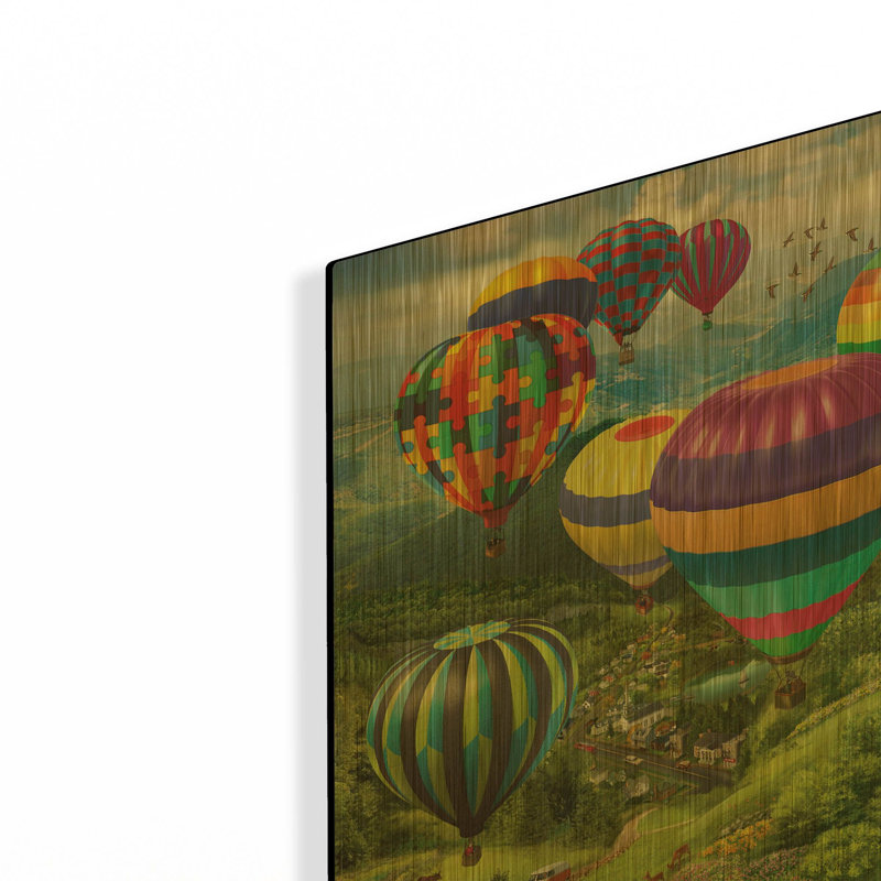 « Navigation au-dessus de la vallée », illustration de Bigelow, tableau mural en métal doré, 40,6 cm x 30,5 cm, 16 po x 12 po