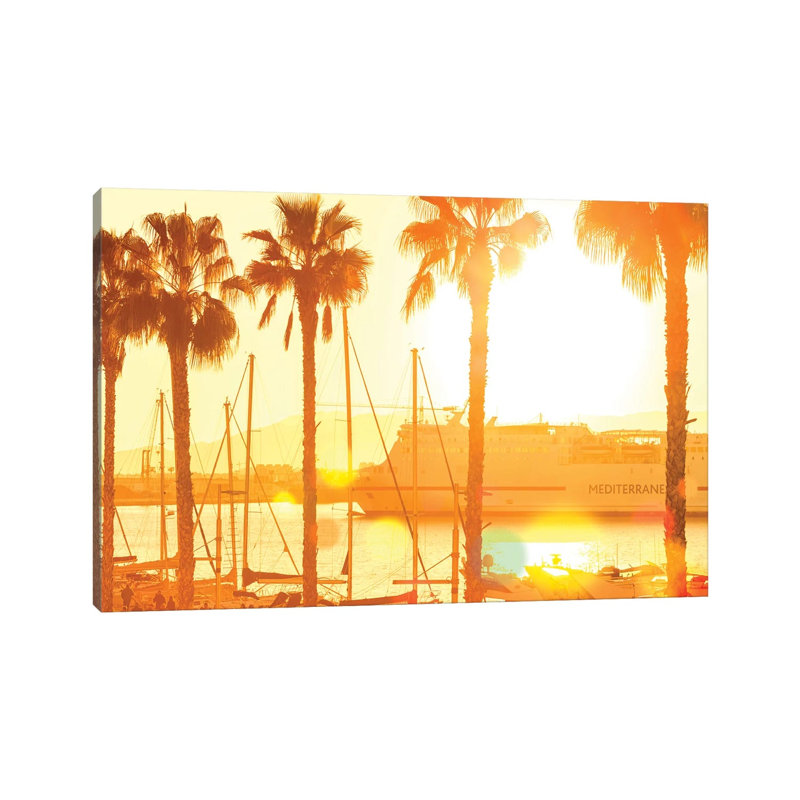 The Marina At Sunset by Beli - Wrapped Canvas Print, 20.32 cm H x 30.48 cm W