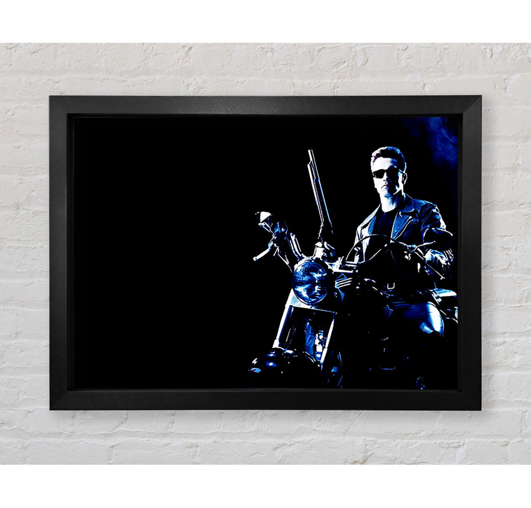 Terminator Bike Blau Gerahmter Druck Wandkunst