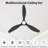 2pcs 52 Inch Flush Mount Ceiling Fan With Quiet Reversible Dc Motor Black-1130165031-1130165029