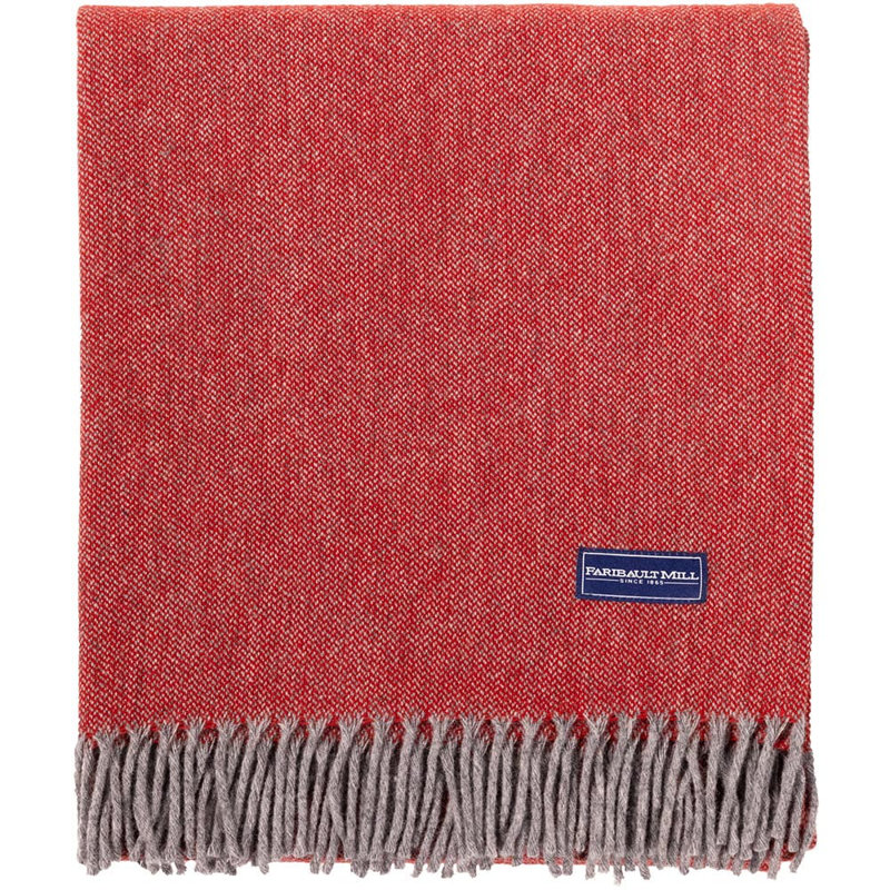 Ashby Wool Throw Blanket, Red