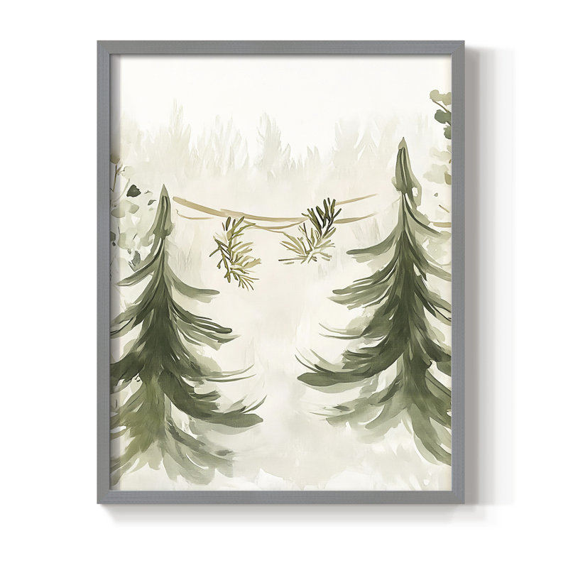 «Christmas Holiday Art», reproduction encadrée Ccclxxx - bois massif, Gris, H 15 po x l 12 po