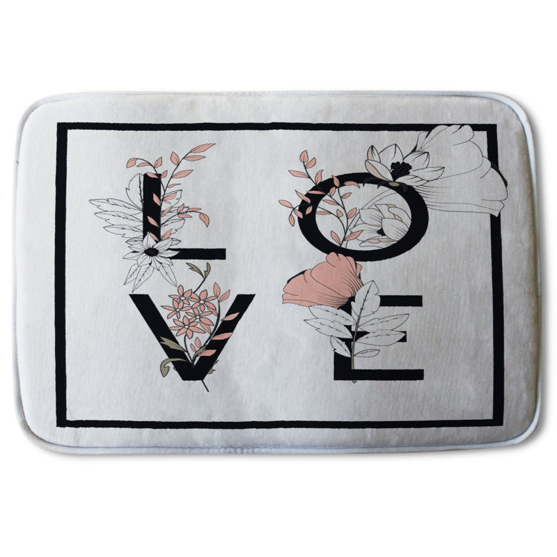 Jetter Memory Foam Non-Slip Bath Rug, Love