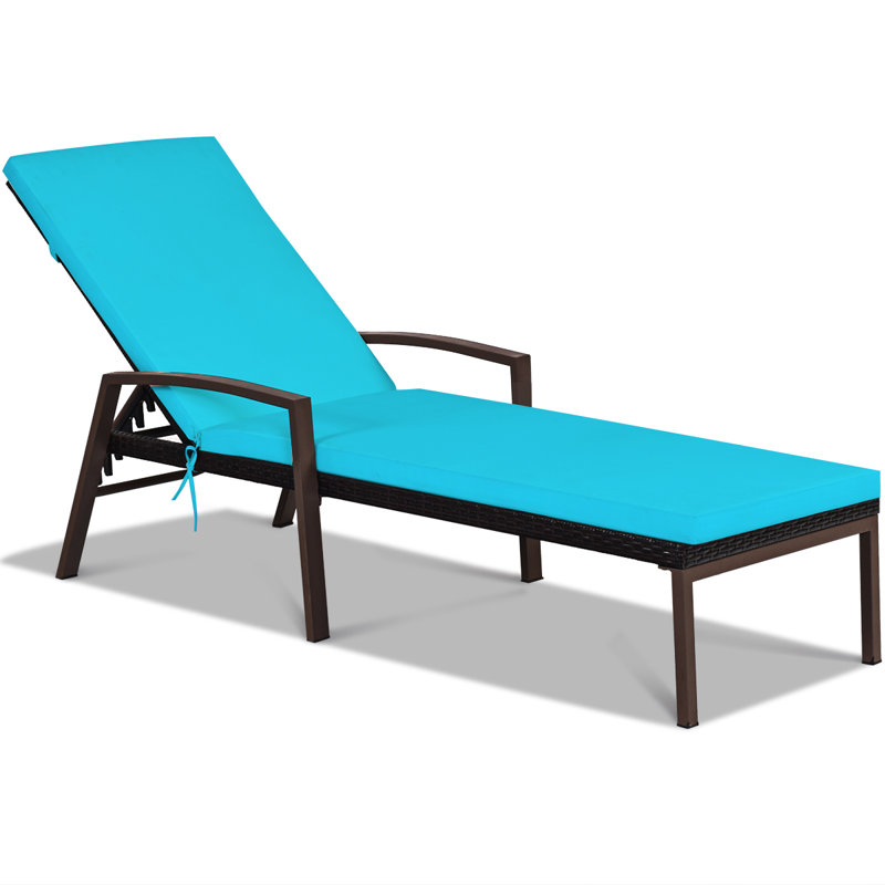 Chaise longue d'extérieur en métal Kestrel, Bleu