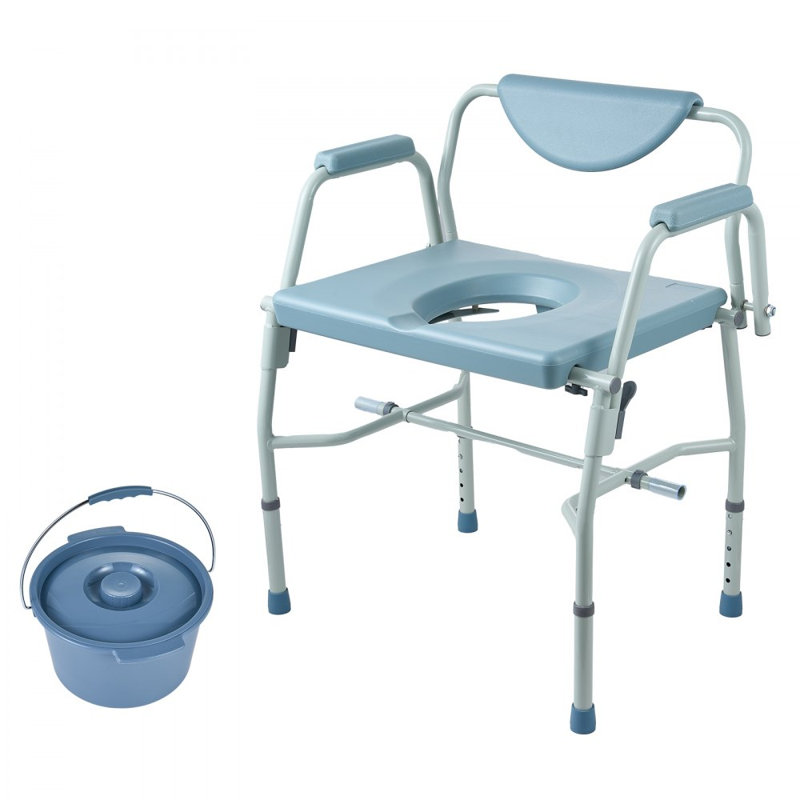 Chaise Commode, commode de chevet avec accoudoirs rabattables et dossier amovible