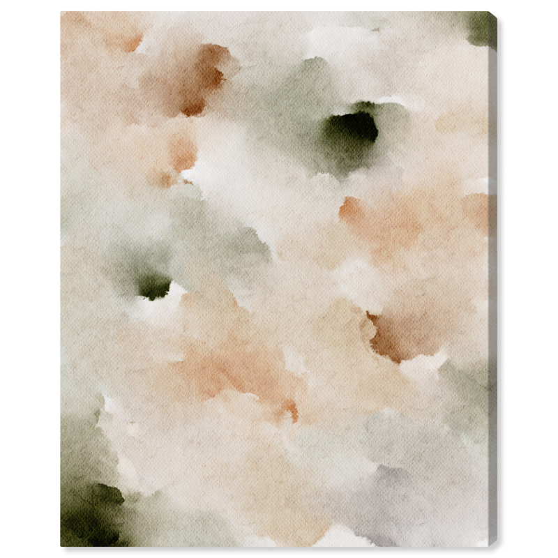 Cotton Balls and Cinnamon Abstract Watercolor Canvas Art, 20" x 24"
