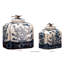 Boîte décorative 9,5 "bleu / beige / or