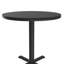 Table bistro Correll 30 ronde pour café et salle de pause, plateau thermolaqué en granit thermolaqué noir, base en fonte, patins de nivellement