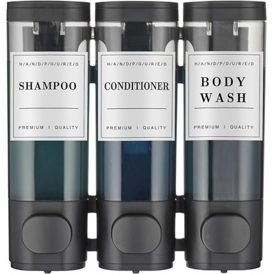 Shampoo And Conditioner Dispenser Shampoo Soap Dispenser 3 Chamber No Drill Wall-Mounted Shampoo Dispenser For Shower Wall Mounted Shower Dispenser Body Wash Dispenser For Bathroom Hotel