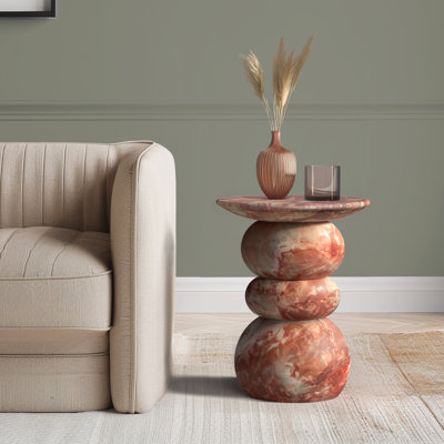 Stephanos Effect Stool End Table Durable Weatherproof Indoor and Outdoor Side Table