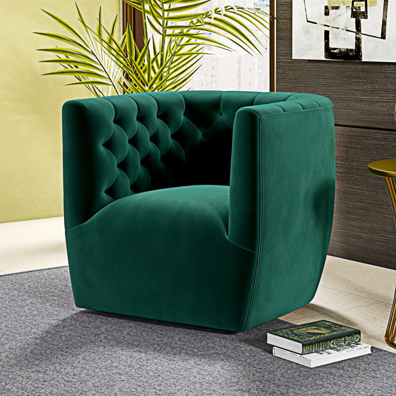 Chaise pivotante rembourrée, Vert