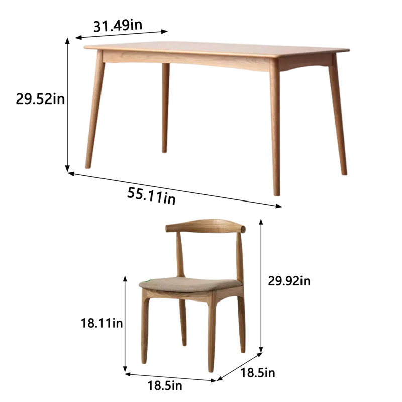 Table solid wood rectangle household simple, 5