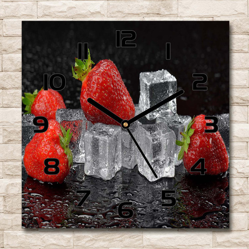 Hildebert Glass Wall Clock, Black/Red