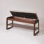 Banc de rangement rembourré pour chaussures en bois avec compartiment relevable et tablette ouverte-132178159-132178160