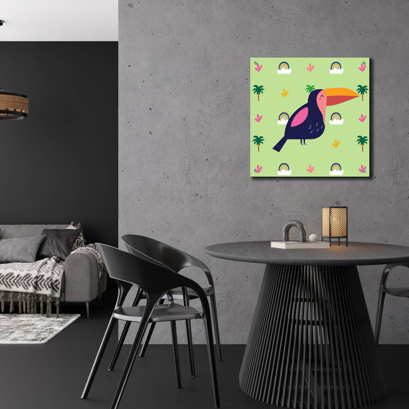 «Cute Tucan» par Epic Portfolio, art mural en verre acrylique, H 24 po x l 24 po x P 0,2 po