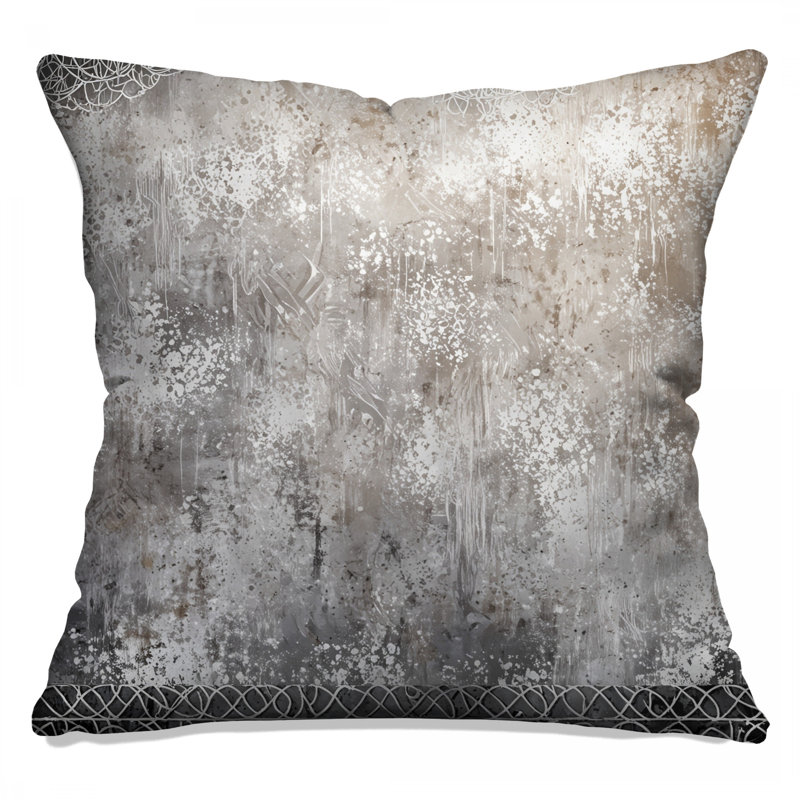 Silver Abstract Texture Double Sided Throw Pillows, 20 x 20 inches