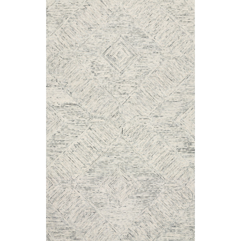 Tapis beige en laine touffeté à la main Yancheva, Rectangle 7 pi 9 po x 9 pi 9 po