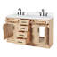 Meuble-lavabo double en bois massif Tidworth avec plateau en quartz blanc de 1,5 po-818783555-834460840