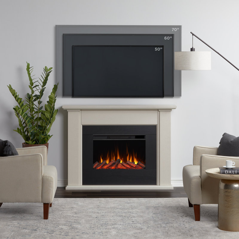Tejon Real Flame 52 " W Electric with BTU 5100, Bone White