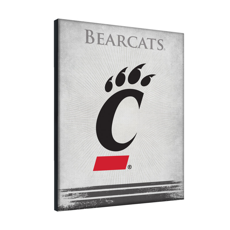 Impression sur toile tendue NCAA, H 15 po x l 20 po x P 1 po, Bearcats de Cincinnati