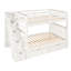 Lit double superposé au-dessus, finition blanche, tablettes et tiroirs pour une utilisation efficace de l'espace, lit de sortie supérieur sécuritaire avec escalier solide avec 6 tiroirs de rangement, articles de literie, pieds en pin-800919512
