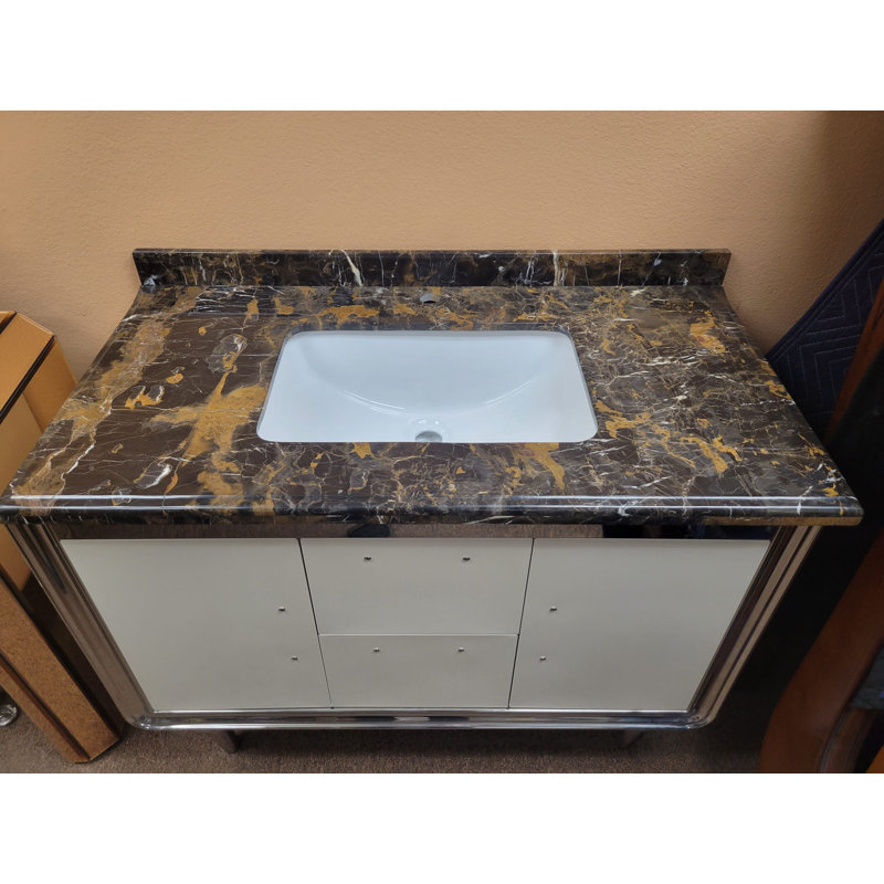 Donatello 39'' Single Bathroom Vanity with Genuine Marble Top