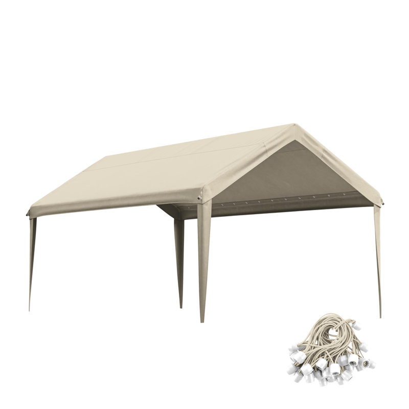 10 X 20 Ft Canopy Replacement Cover, Carport Roof Cover Only (Frame Is Not Included), Beige