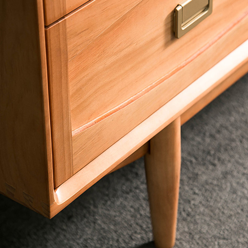 62.99"Brown Solid Wood Nine-Drawer Cabinet