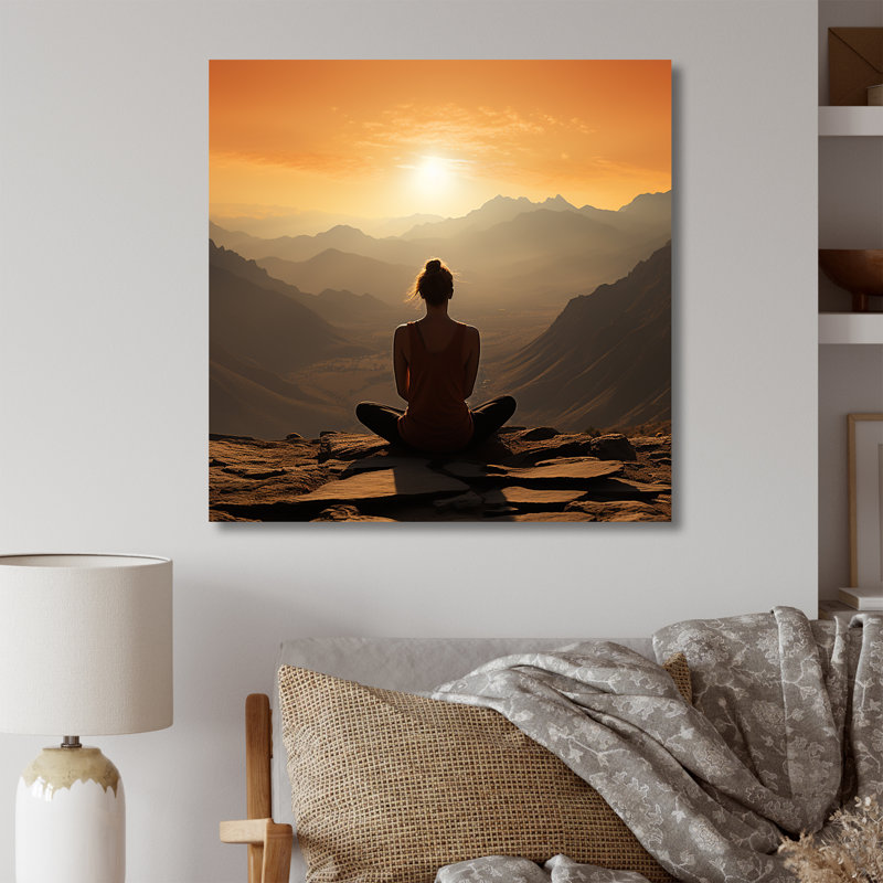 «Yoga Mountain Pose Horizon» sur toile, Toile tendue, H 16 po x l 16 po x P 1 po