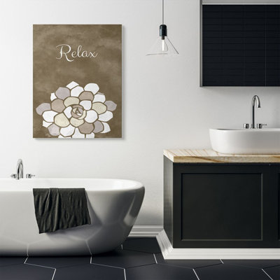« relax mosaic brown, salle de bain brune design », impression sur toile