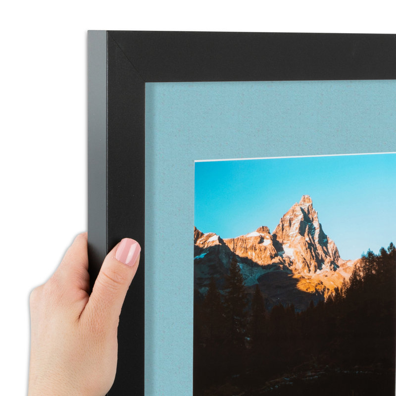 Cadre pour photo simple 5 "x 5" en bois mat, Bleu français