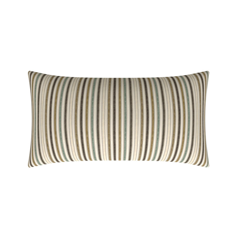Coussin décoratif réversible en plumes à rayures, H 16 po x l 30 po